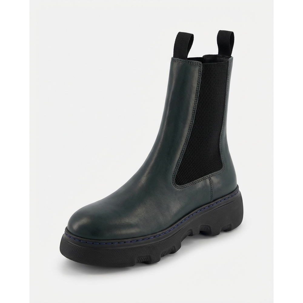 NEW BURBERRY women's creeper chelsea boots in green